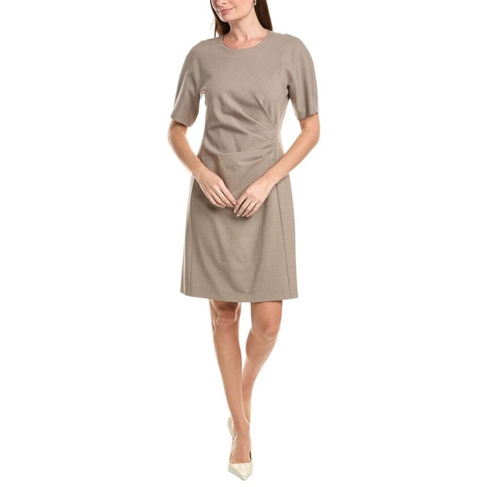 Lafayette 148 New York Womens Pleated Waist Wool-Blend Dress